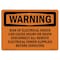 Signmission OSHA Warning Sign, 7" Height, 10" Width, Risk Of Electrical Shock Can Cause Injury, Landscape OS-WS-D-710-L-12377 - alternate 1